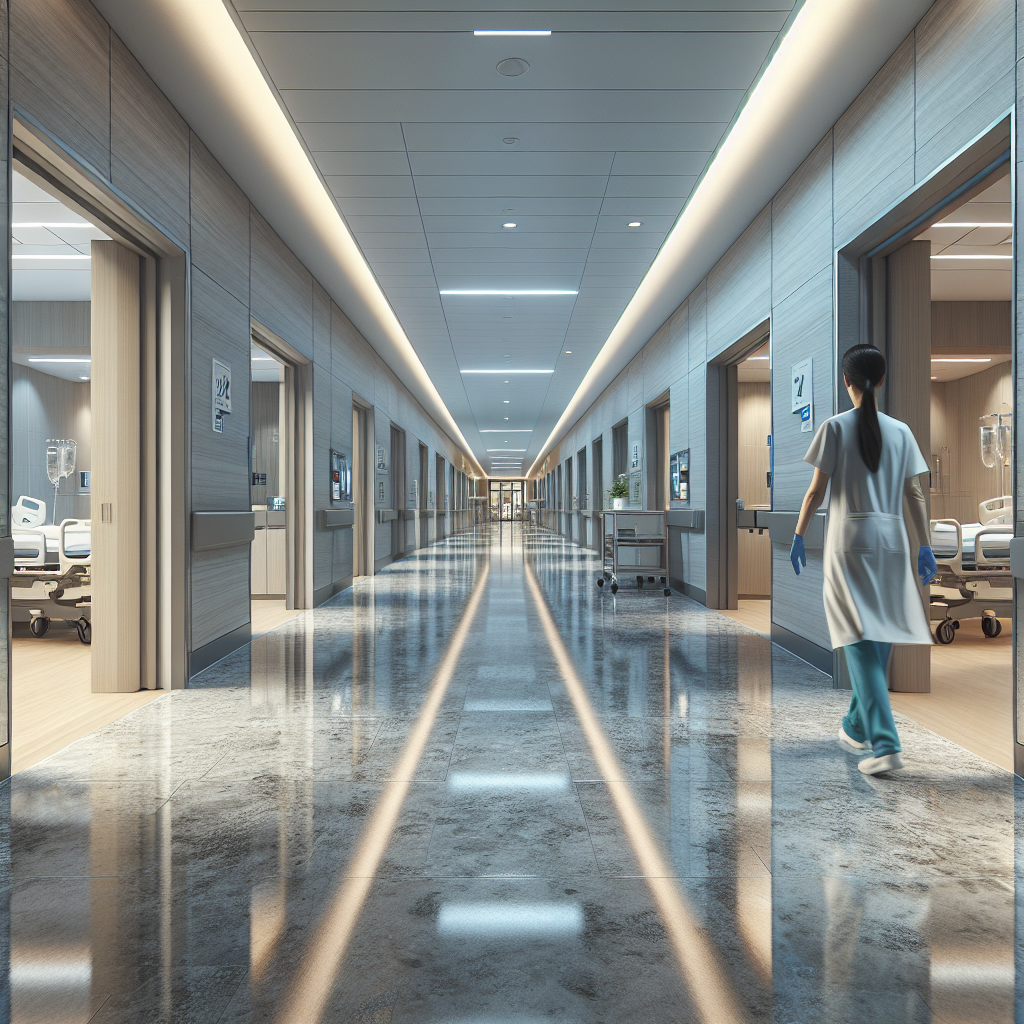 Dormitory hallway with premium flooring