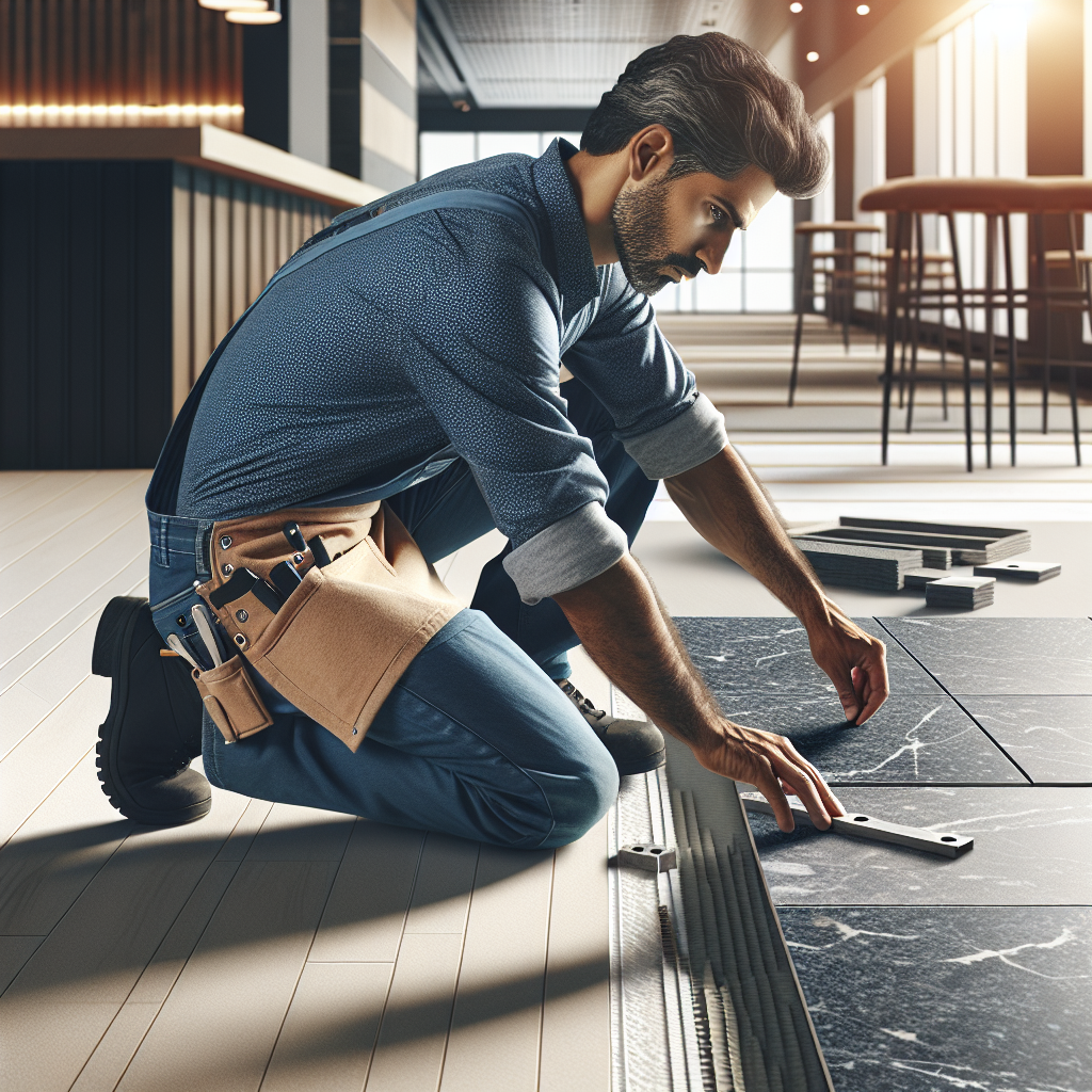 Professional tile installation process