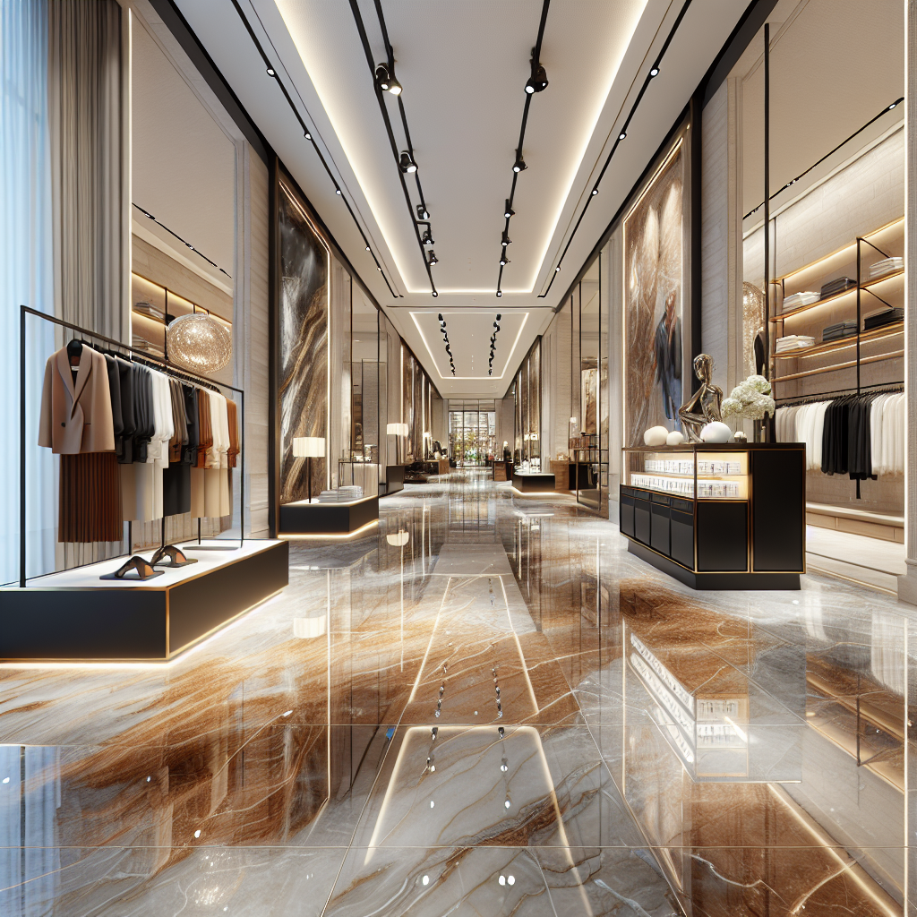 Modern retail flooring installation